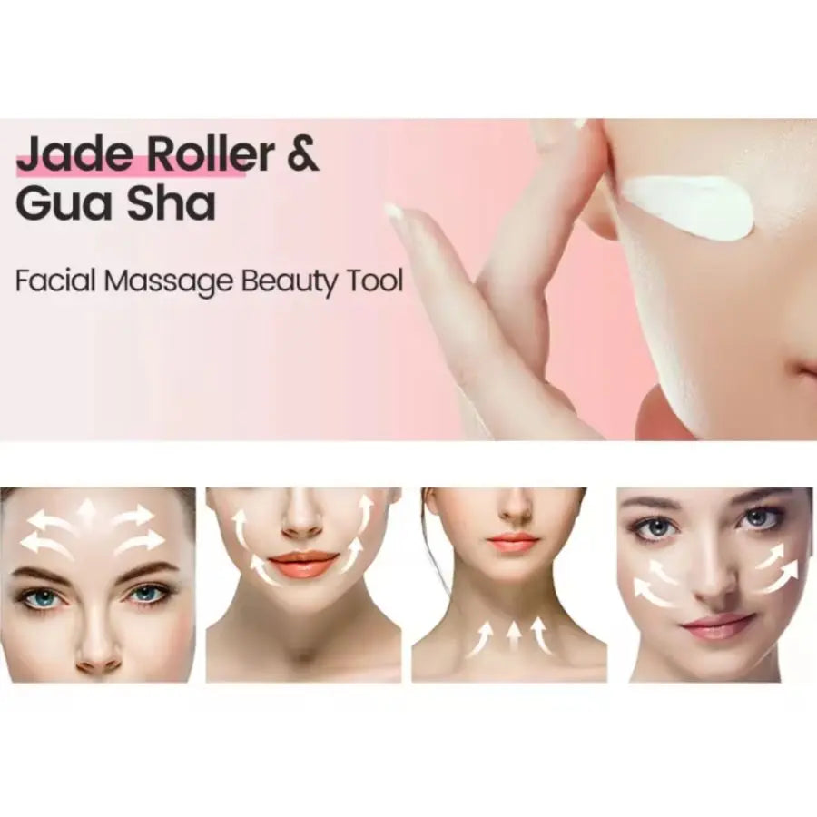 Gua Sha Board 2PCS Massage Stone for Facial Body Skincare Roller Scraping Massager Natural Resin Facial Lifting Scraper Neck anti Wrinkle Massager Tool Smooth Handle Highly Polished Self Care Tool for Youth