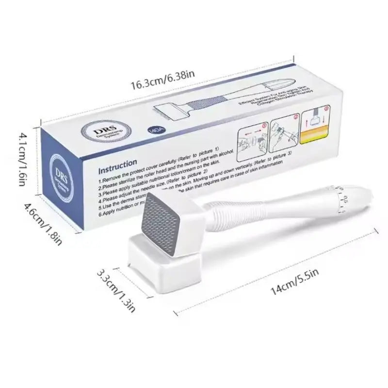 140Needles Derma Stamp Adjustable Microneedle Roller for Hair Care and Skin Massage, Professional Skincare Tool for Home and Salon Use, Facial Cleansing and Massage Device