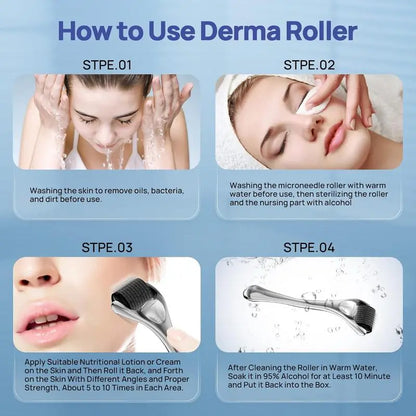 1PCS/2PCS （Purple Roller）Derma Roller 0.5MM Microneedling Roller for Women and Men 540 Titanium Derma Roller for Hair and Beard Microneedle Roller Dermaroller
